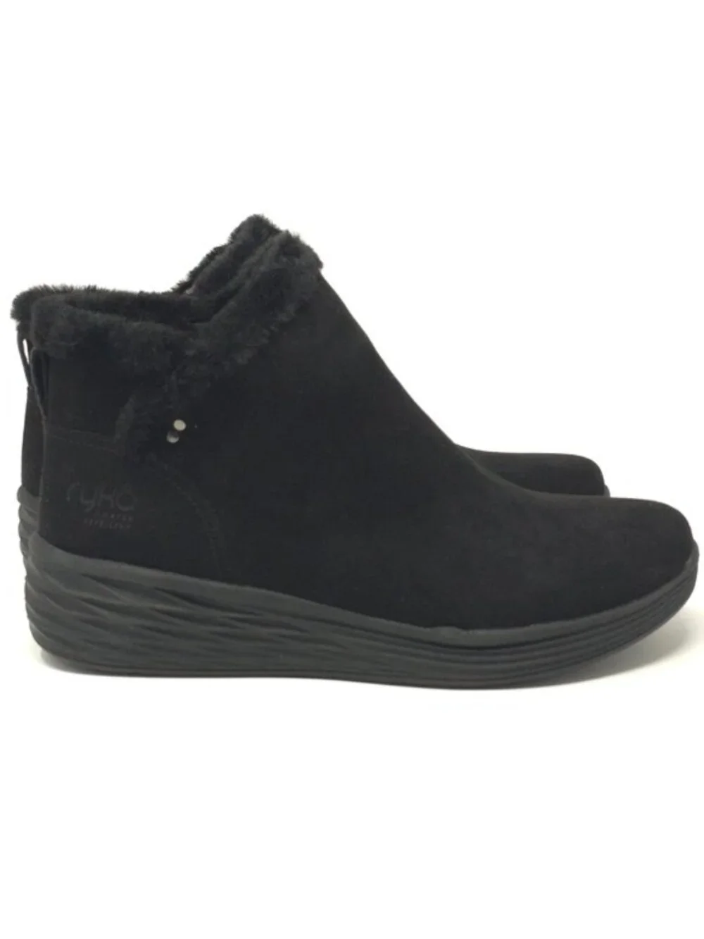 Ryka Nimbus Black Water Repellent Faux Fur Booties Size 9.5M